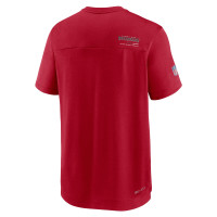 Tampa Bay Buccaneers Nike Sideline Coach Chevron Lock Up Logo V-Neck Performance T-Shirt - Red