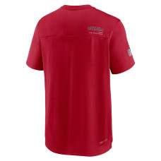 Tampa Bay Buccaneers Nike Sideline Coach Chevron Lock Up Logo V-Neck Performance T-Shirt - Red